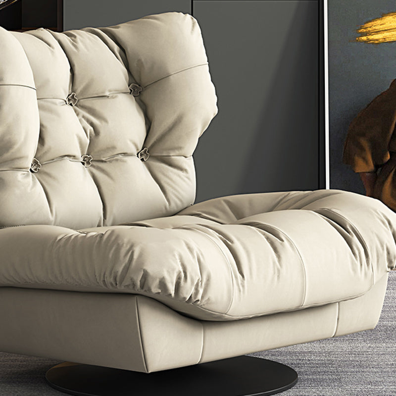 Tufted Microsuede Wingback Recliner 42" Wide Swivel Base Recliner Chair Clearhalo 'Chairs & Seating' 'furn' 'furn_recliners' 'Furniture' 'Living Room Furniture' 'Recliners' 6815689