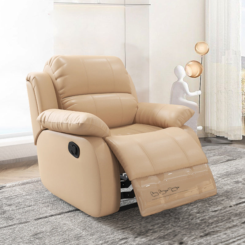 Modern Lumbar Support Recliner Chair Genuine Leather Standard Recliner Clearhalo 'Chairs & Seating' 'furn' 'furn_recliners' 'Furniture' 'Living Room Furniture' 'Recliners' 6815695