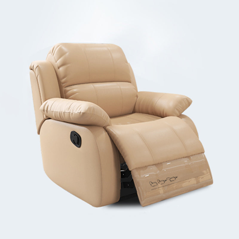 Modern Lumbar Support Recliner Chair Genuine Leather Standard Recliner Swivel Rocker Power Recline Clearhalo 'Chairs & Seating' 'furn' 'furn_recliners' 'Furniture' 'Living Room Furniture' 'Recliners' 6815696