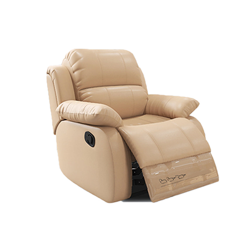 Modern Lumbar Support Recliner Chair Genuine Leather Standard Recliner Clearhalo 'Chairs & Seating' 'furn' 'furn_recliners' 'Furniture' 'Living Room Furniture' 'Recliners' 6815700