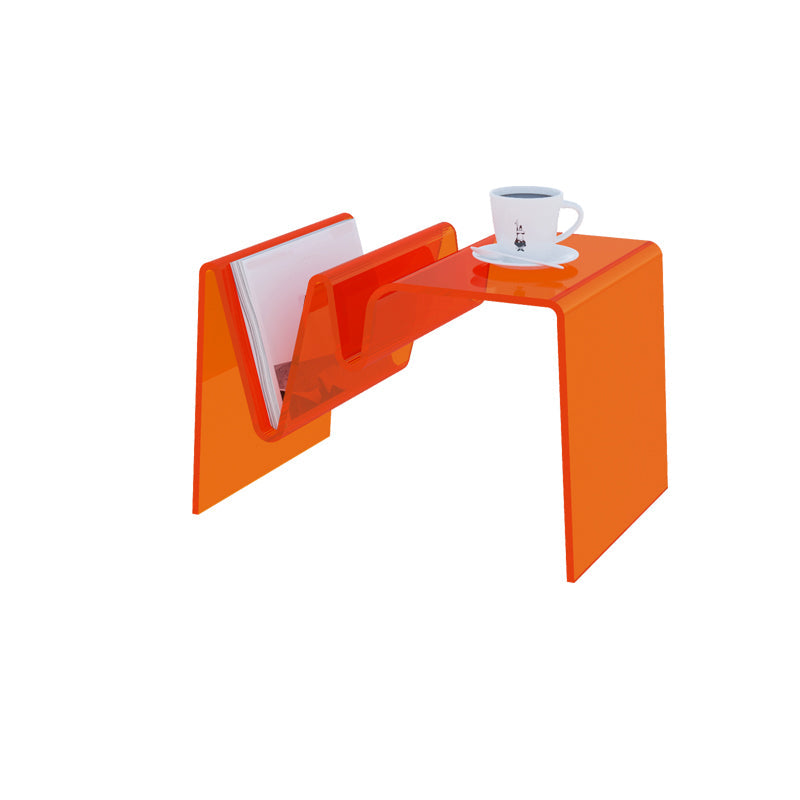 Glam Side Table Acrylic Pedestal Accent Side Table for Bedroom Orange 1 Clearhalo 'Coffee & Accent Tables' 'End & Side Tables' 'end_side_tables' 'furn' 'furn_end_side_tables' 'Furniture' 'Living Room Furniture' 6815711