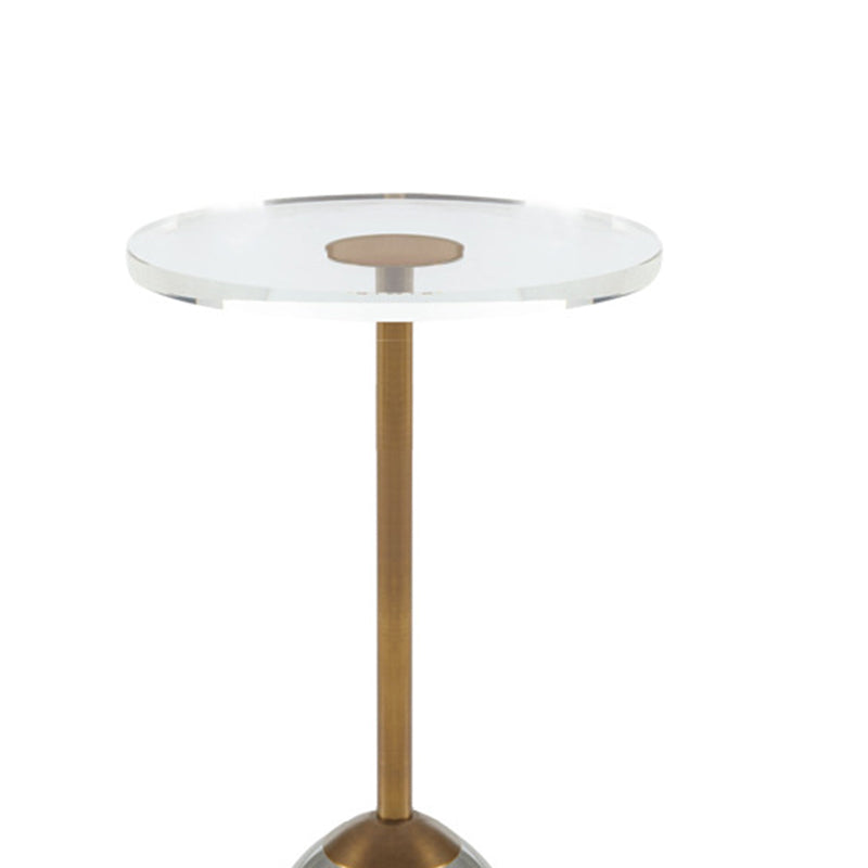 Tabella di accento laterale di divano a forma rotonda Tabella di estremità del piedistallo, 15,7 "W x 15,7" D x 22,4 "H