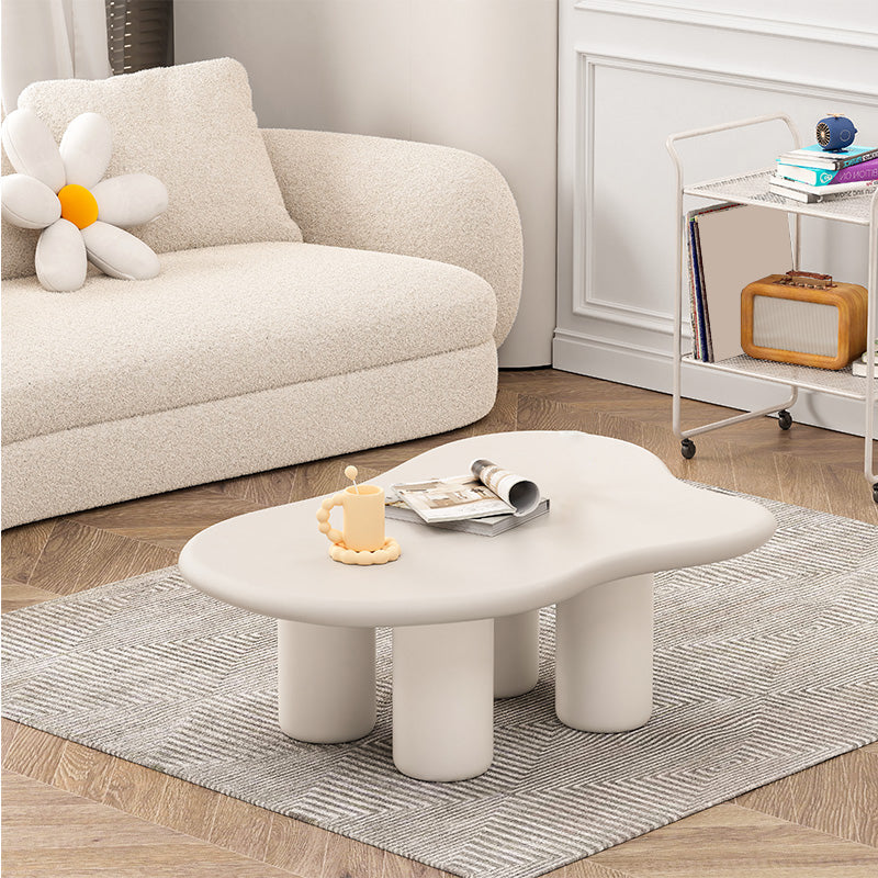 15"H Contemporary Coffee Table Wooden 4 Legs Coffee Cocktail Table 47"L x 31"W x 16"H White Clearhalo 'Coffee & Accent Tables' 'Coffee Tables' 'coffee_tables' 'furn' 'furn_coffee_tables' 'Furniture' 'Living Room Furniture' 6815809