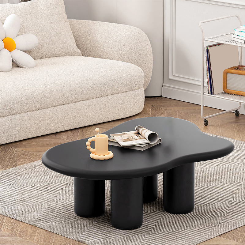 15"H Contemporary Coffee Table Wooden 4 Legs Coffee Cocktail Table 47"L x 31"W x 16"H Black Clearhalo 'Coffee & Accent Tables' 'Coffee Tables' 'coffee_tables' 'furn' 'furn_coffee_tables' 'Furniture' 'Living Room Furniture' 6815821