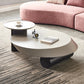 Modern 2-Piece Wood Coffee Table Round Nesting Coffee Table Set