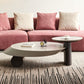 Modern 2-Piece Wood Coffee Table Round Nesting Coffee Table Set