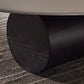 Modern 2-Piece Wood Coffee Table Round Nesting Coffee Table Set
