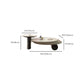 Modern 2-Piece Wood Coffee Table Round Nesting Coffee Table Set