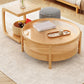 Tropischer Couchtisch, Couchtisch aus massivem Holz mit Stauraum