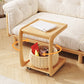 Tropischer Couchtisch, Couchtisch aus massivem Holz mit Stauraum