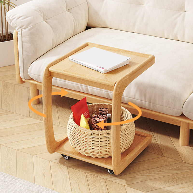 Tropischer Couchtisch, Couchtisch aus massivem Holz mit Stauraum