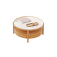 Tropischer Couchtisch, Couchtisch aus massivem Holz mit Stauraum