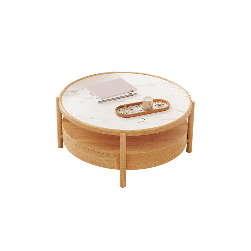 Tropischer Couchtisch, Couchtisch aus massivem Holz mit Stauraum