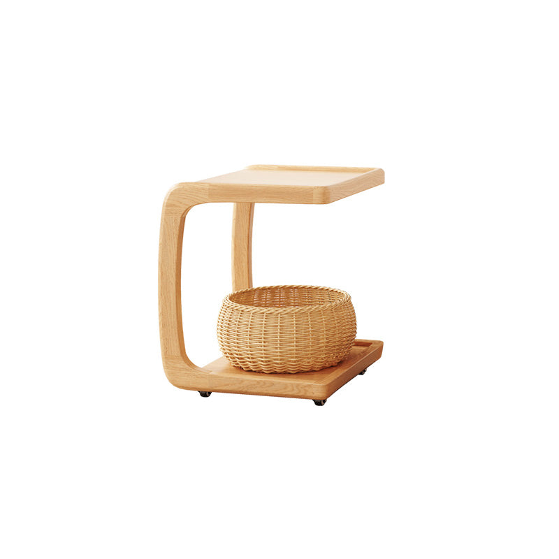 Tropischer Couchtisch, Couchtisch aus massivem Holz mit Stauraum