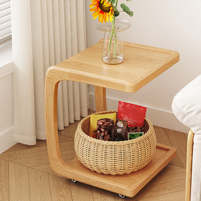 Tropischer Couchtisch, Couchtisch aus massivem Holz mit Stauraum