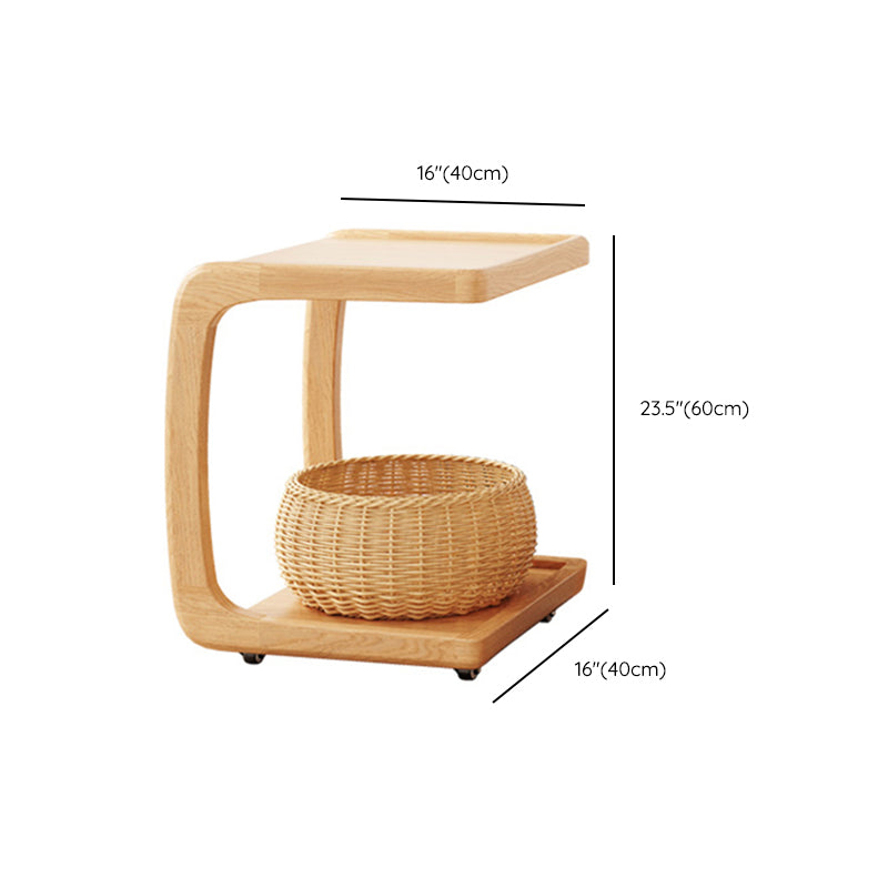 Tropischer Couchtisch, Couchtisch aus massivem Holz mit Stauraum