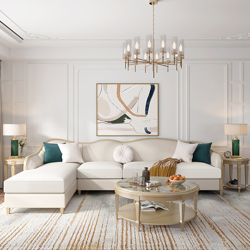 Canapé en coupe en section de linge tropical à bras inclinés pour le salon