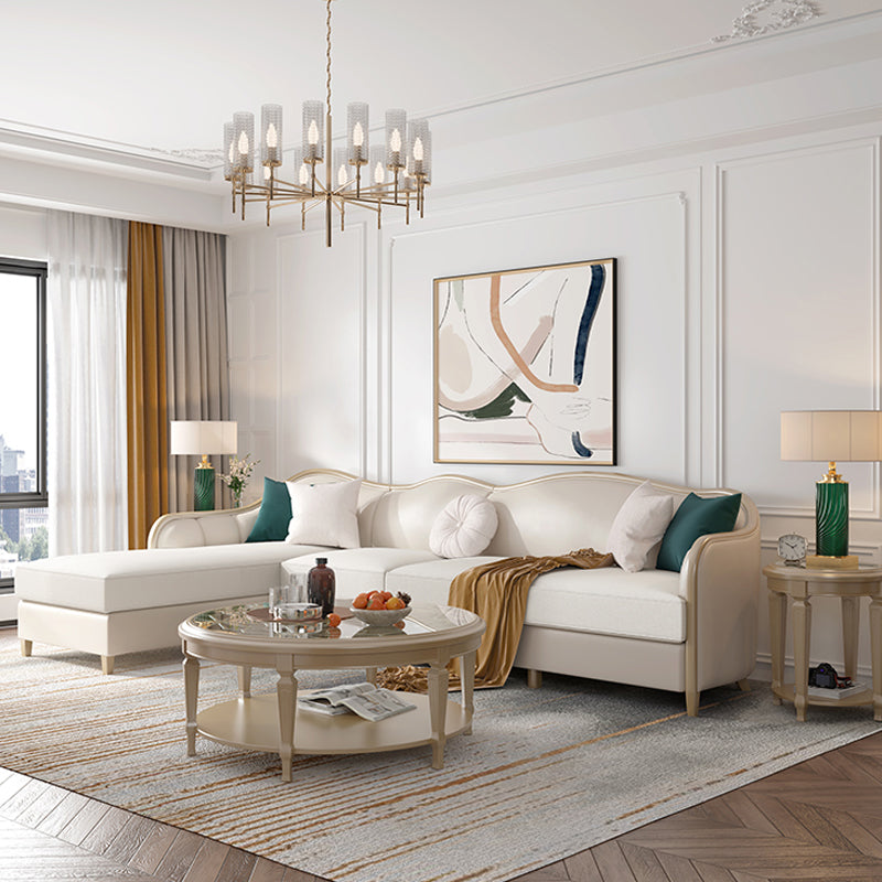 Canapé en coupe en section de linge tropical à bras inclinés pour le salon