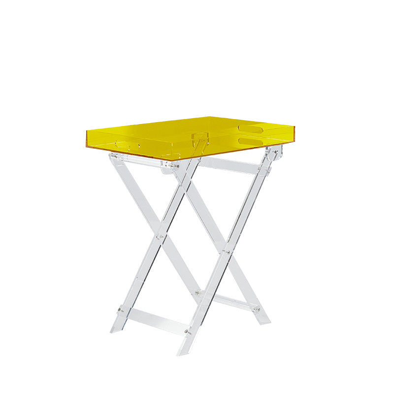 Rectangular Side Table Plastic Modernistic 20.1" W x 14.2" D x 24" H End Table Yellow 1 Clearhalo 'Coffee & Accent Tables' 'End & Side Tables' 'end_side_tables' 'furn' 'furn_end_side_tables' 'Furniture' 'Living Room Furniture' 6815946