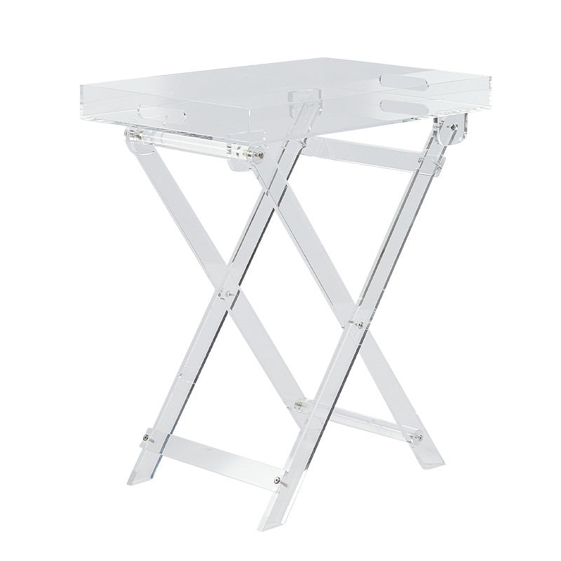 Rectangular Side Table Plastic Modernistic 20.1" W x 14.2" D x 24" H End Table Clear 1 Clearhalo 'Coffee & Accent Tables' 'End & Side Tables' 'end_side_tables' 'furn' 'furn_end_side_tables' 'Furniture' 'Living Room Furniture' 6815950