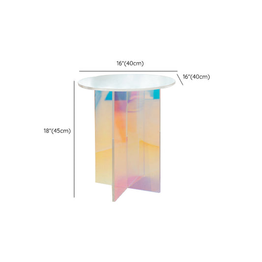 Tavolo laterale accento multicolori tavolo di plastica a forma rotonda per camera da letto