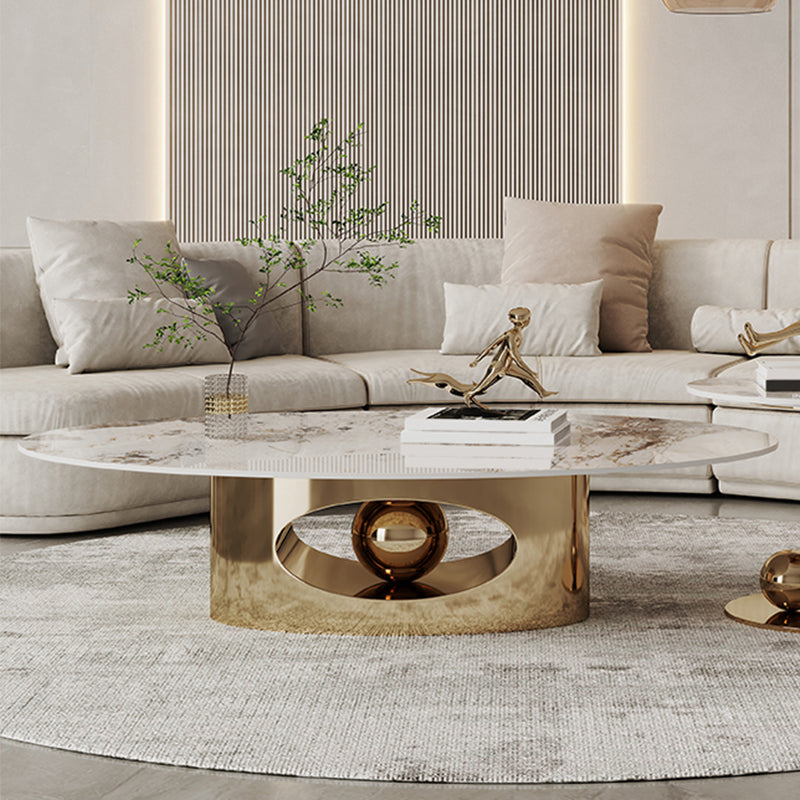 Slate Single Coffee Table Pedestal Glam Nesting Coffee Table Set