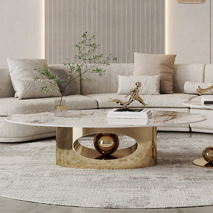 Slate Single Coffee Table Pedestal Glam Nesting Coffee Table Set
