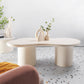 15"H Contemporary Coffee Table Wooden White Coffee Cocktail Table