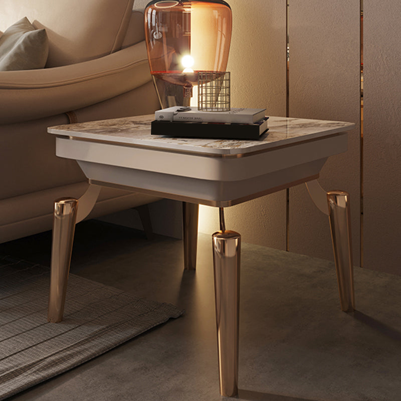 Mesa de centro individual Glam con cajón, de pizarra, no desgastante