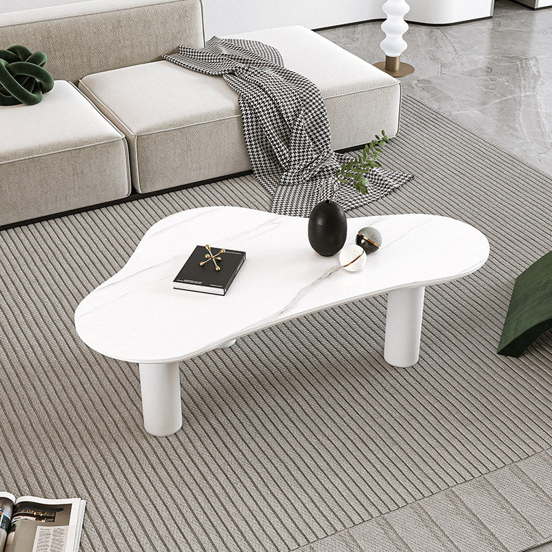 Contemporary Stone Geometric Coffee Table 3 Legs Coffee Cocktail Table Clearhalo 'Coffee & Accent Tables' 'Coffee Tables' 'coffee_tables' 'furn' 'furn_coffee_tables' 'Furniture' 'Living Room Furniture' 6816056