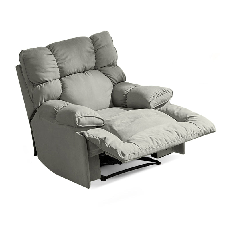 Microsuede Recliner Single Manual Reclining Chair with Swivel Glider Base Gray Standard (No Motion) Clearhalo 'Chairs & Seating' 'furn' 'furn_recliners' 'Furniture' 'Living Room Furniture' 'Recliners' 6816072