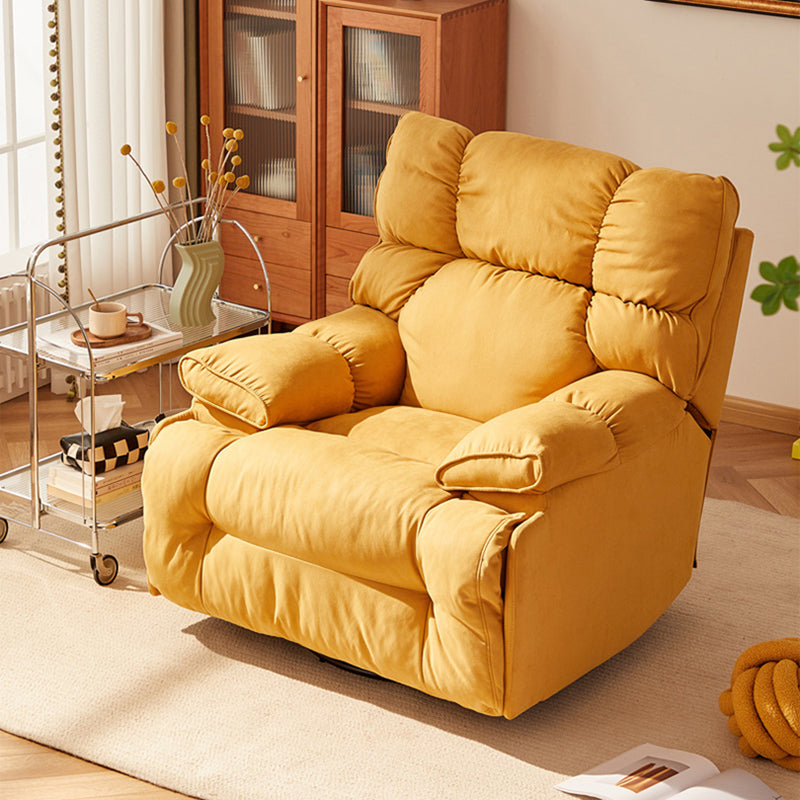 Microsuede Recliner Single Manual Reclining Chair with Swivel Glider Base Clearhalo 'Chairs & Seating' 'furn' 'furn_recliners' 'Furniture' 'Living Room Furniture' 'Recliners' 6816074