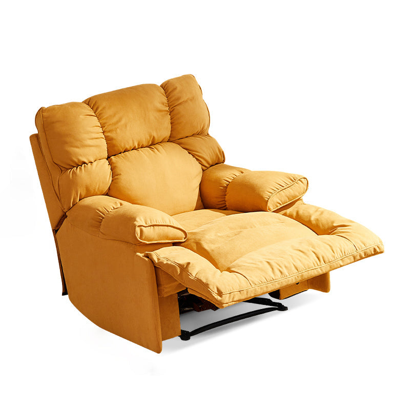 Microsuede Recliner Single Manual Reclining Chair with Swivel Glider Base Yellow Standard (No Motion) Clearhalo 'Chairs & Seating' 'furn' 'furn_recliners' 'Furniture' 'Living Room Furniture' 'Recliners' 6816075