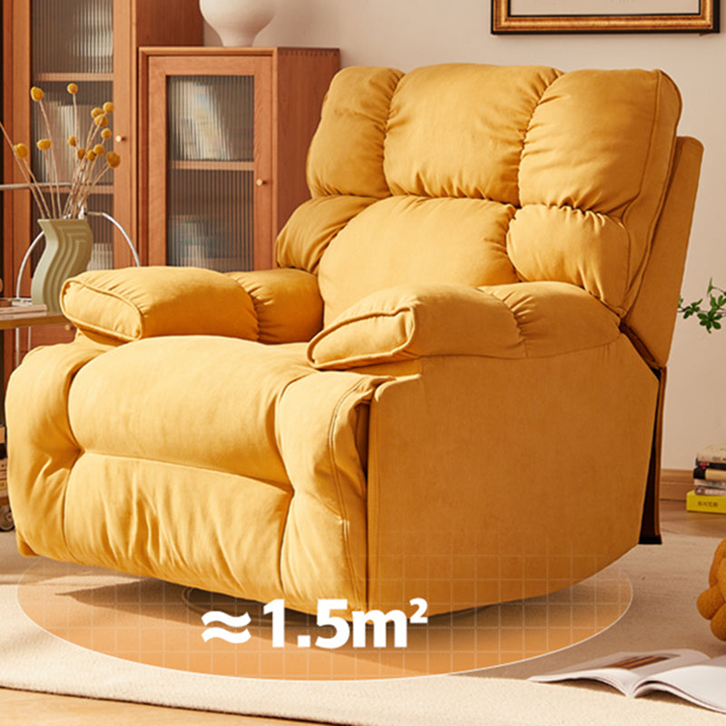Microsuede Recliner Single Manual Reclining Chair with Swivel Glider Base Clearhalo 'Chairs & Seating' 'furn' 'furn_recliners' 'Furniture' 'Living Room Furniture' 'Recliners' 6816080