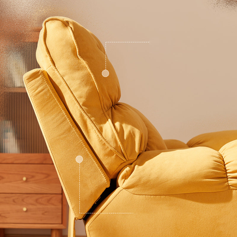 Microsuede Recliner Single Manual Reclining Chair with Swivel Glider Base Clearhalo 'Chairs & Seating' 'furn' 'furn_recliners' 'Furniture' 'Living Room Furniture' 'Recliners' 6816084