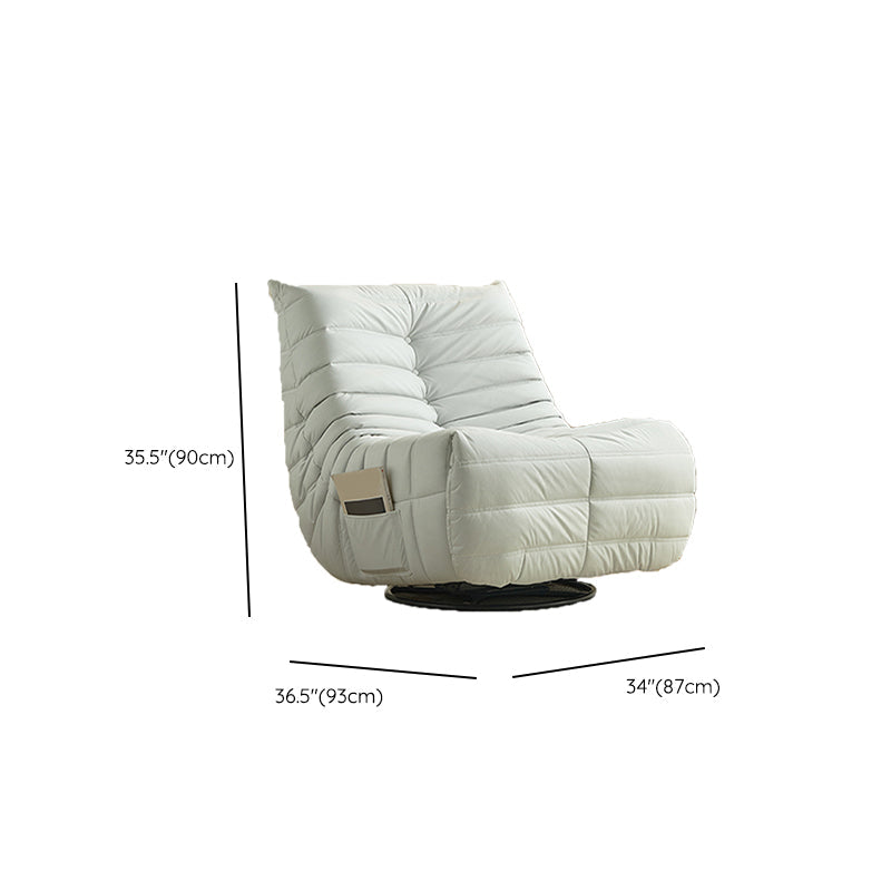 Microsuede Recliner Single Manual Reclining Chair with Swivel Glider Base Clearhalo 'Chairs & Seating' 'furn' 'furn_recliners' 'Furniture' 'Living Room Furniture' 'Recliners' 6816094