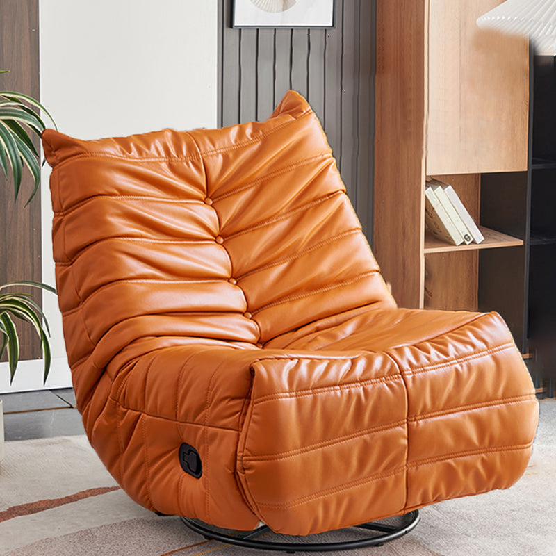 Modern Lumbar Support Recliner Chair Position Lock Standard Recliner Nanofabrics Orange Clearhalo 'Chairs & Seating' 'furn' 'furn_recliners' 'Furniture' 'Living Room Furniture' 'Recliners' 6816113
