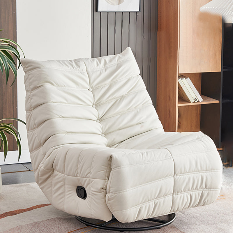 Modern Lumbar Support Recliner Chair Position Lock Standard Recliner Tech Cloth Beige Clearhalo 'Chairs & Seating' 'furn' 'furn_recliners' 'Furniture' 'Living Room Furniture' 'Recliners' 6816115