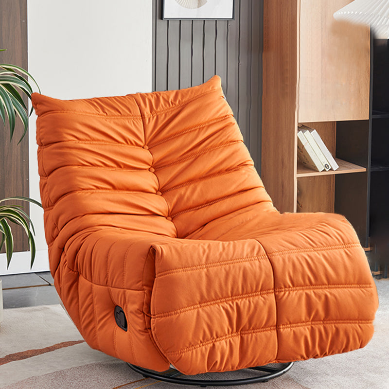 Modern Lumbar Support Recliner Chair Position Lock Standard Recliner Tech Cloth Orange Clearhalo 'Chairs & Seating' 'furn' 'furn_recliners' 'Furniture' 'Living Room Furniture' 'Recliners' 6816121