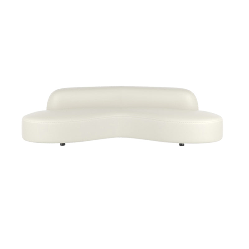 Curved Armless Sectional Sofa Faux Leather Stain-resistant Sectional Faux Leather Clearhalo 'furn' 'furn_sectionals' 'Furniture' 'Living Room Furniture' 'Sectionals' 6816135