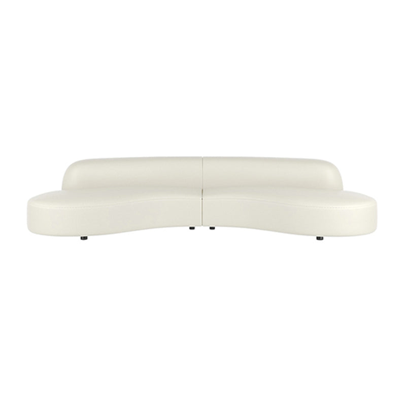 Curved Armless Sectional Sofa Faux Leather Stain-resistant Sectional Clearhalo 'furn' 'furn_sectionals' 'Furniture' 'Living Room Furniture' 'Sectionals' 6816139