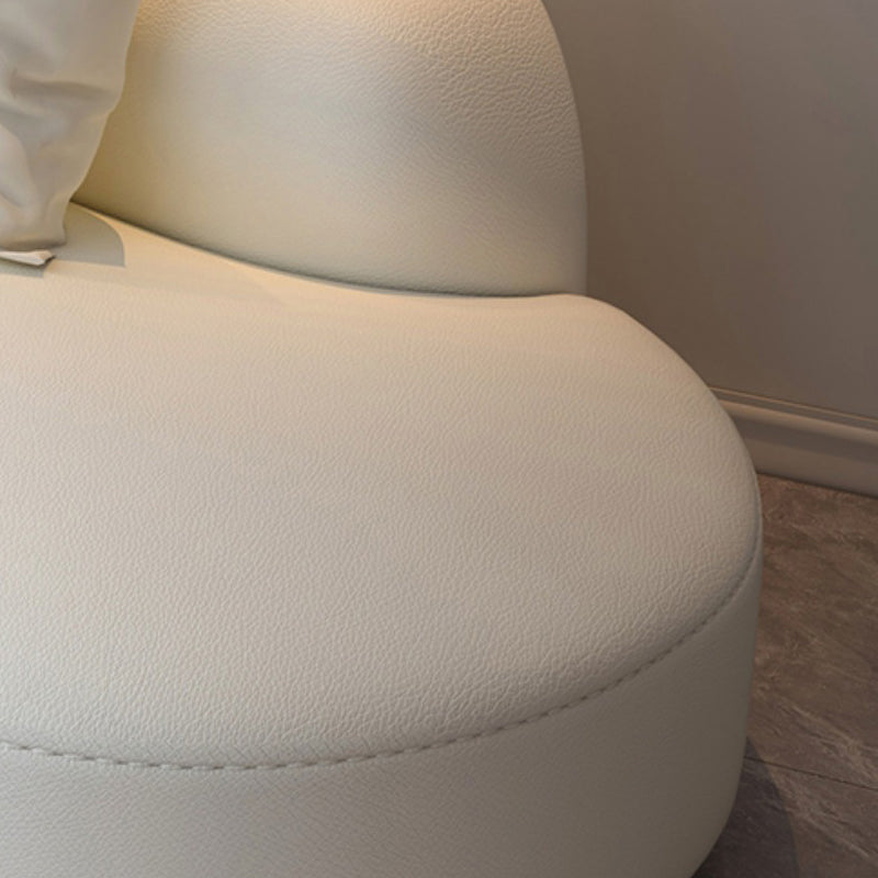 Curved Armless Sectional Sofa Faux Leather Stain-resistant Sectional Clearhalo 'furn' 'furn_sectionals' 'Furniture' 'Living Room Furniture' 'Sectionals' 6816142