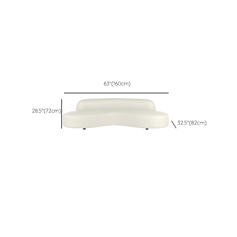 Curved Armless Sectional Sofa Faux Leather Stain-resistant Sectional Clearhalo 'furn' 'furn_sectionals' 'Furniture' 'Living Room Furniture' 'Sectionals' 6816150