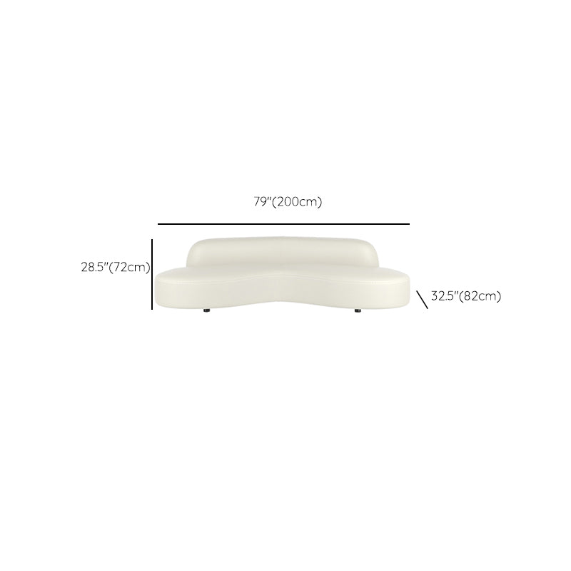 Curved Armless Sectional Sofa Faux Leather Stain-resistant Sectional Clearhalo 'furn' 'furn_sectionals' 'Furniture' 'Living Room Furniture' 'Sectionals' 6816151