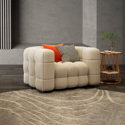 Canapé-lit scandinave de 40 "de large siège en tissu blanc avec oreillers