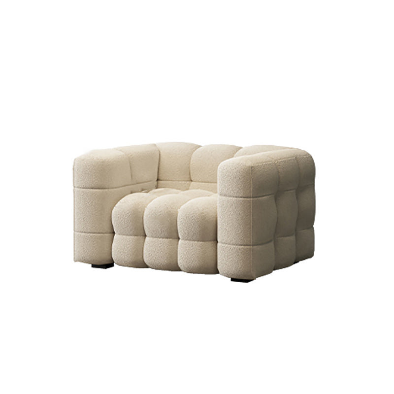 Canapé-lit scandinave de 40 "de large siège en tissu blanc avec oreillers