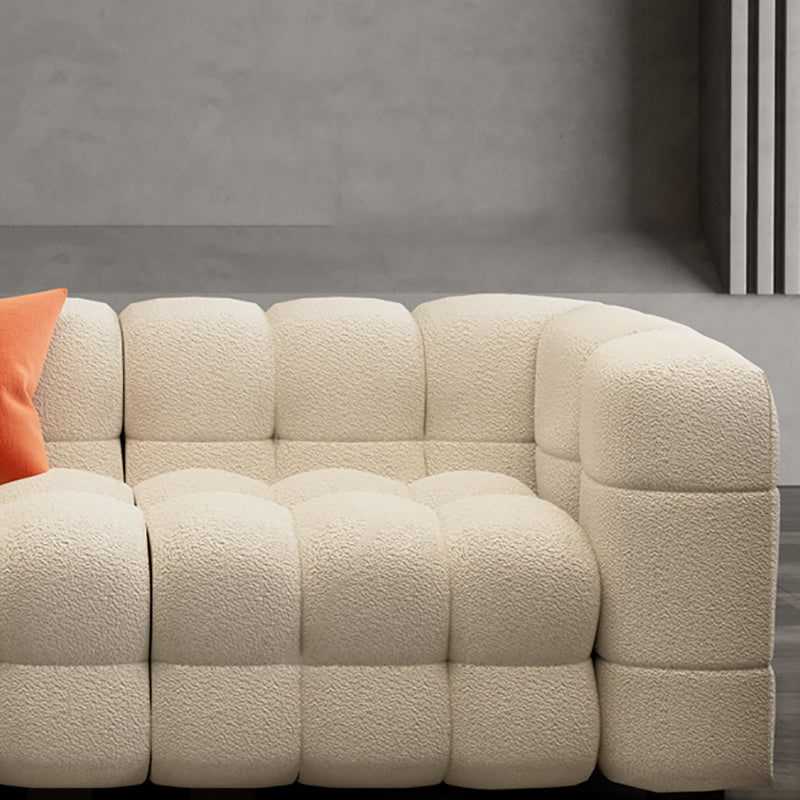 Canapé-lit scandinave de 40 "de large siège en tissu blanc avec oreillers