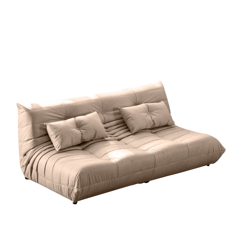 3-Seater Tufted Faux Leather Sofa Contemporary 70.9" W Armless Seating Off-White Tech Cloth Clearhalo 'furn' 'furn_sofas' 'Furniture' 'Living Room Furniture' 'Sofa' 'sofas' 6816187