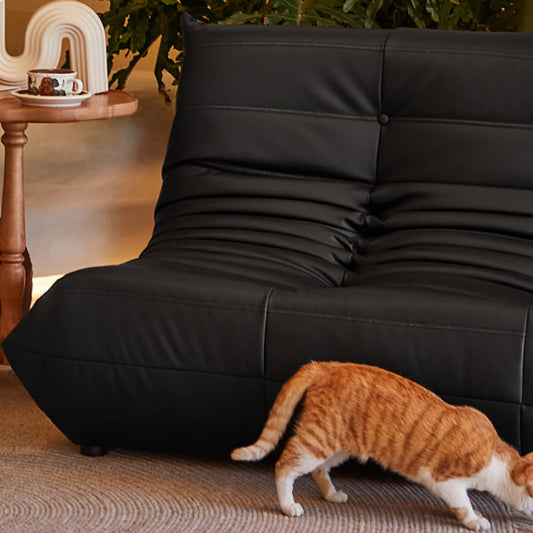 3-Seater Tufted Faux Leather Sofa Contemporary 70.9" W Armless Seating Clearhalo 'furn' 'furn_sofas' 'Furniture' 'Living Room Furniture' 'Sofa' 'sofas' 6816188