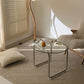 Modern Glass Top Round Coffee Table Sled Single Coffee Table